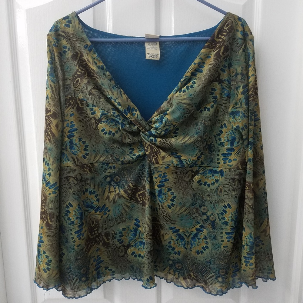 Vintage plus size lettuce edge blouse 22w/24w